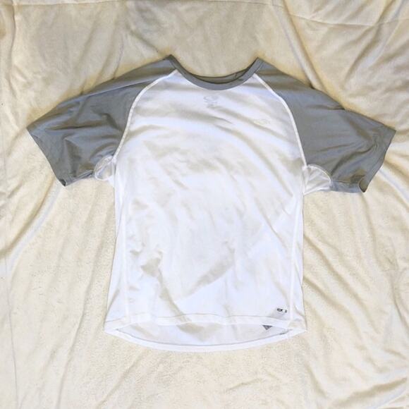 Champion Gray and White Crewneck T-Shirt | Sz L - Picture 2 of 4